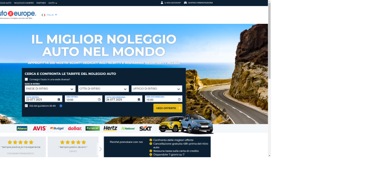 Noleggiare un’auto in Italia con Auto Europe
